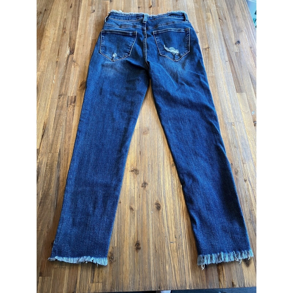 Risen 1262 Frayed Raw Edge High Waisted Distressed Skinny Jean Womens Blue 29‎ - Picture 3 of 6